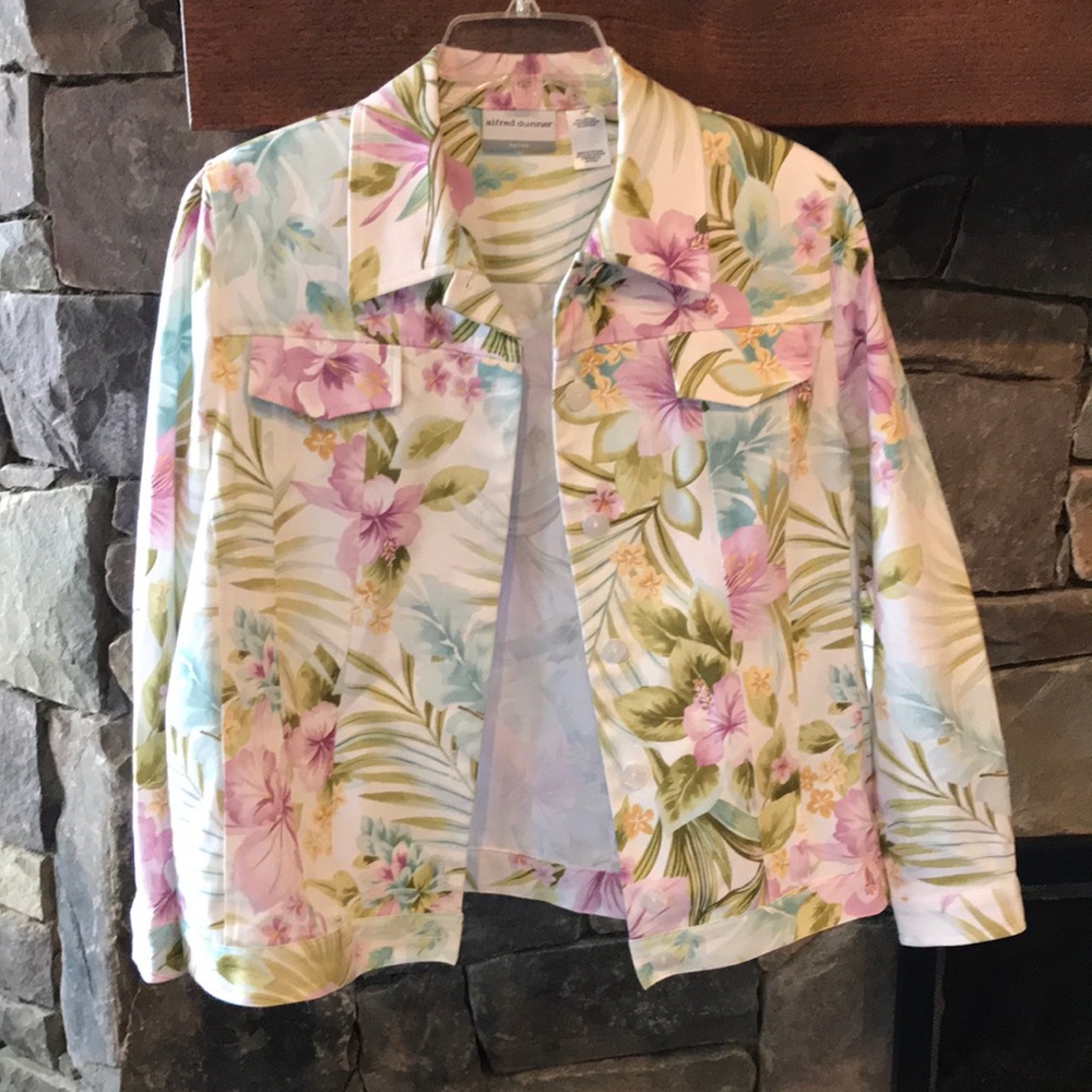 Alfred Dunner Button up Flowered Jacket